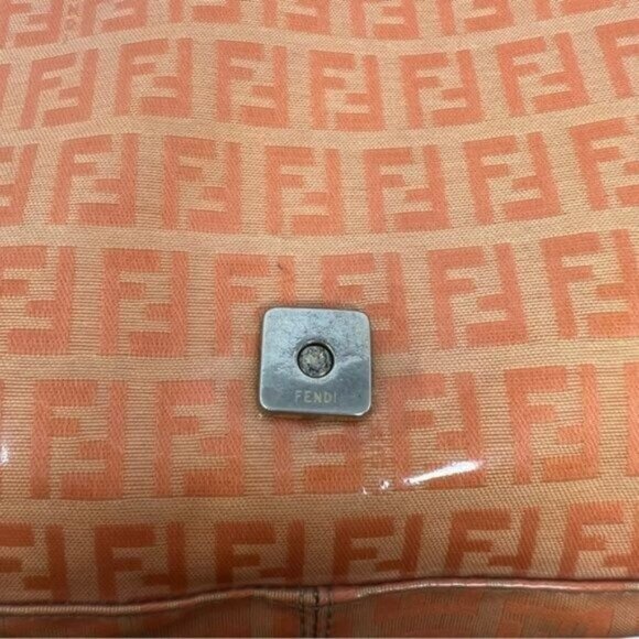 Fendi Zucchino Mama Forever Patent Leather Orange Baguette Shoulder Bag - Picture 14 of 16